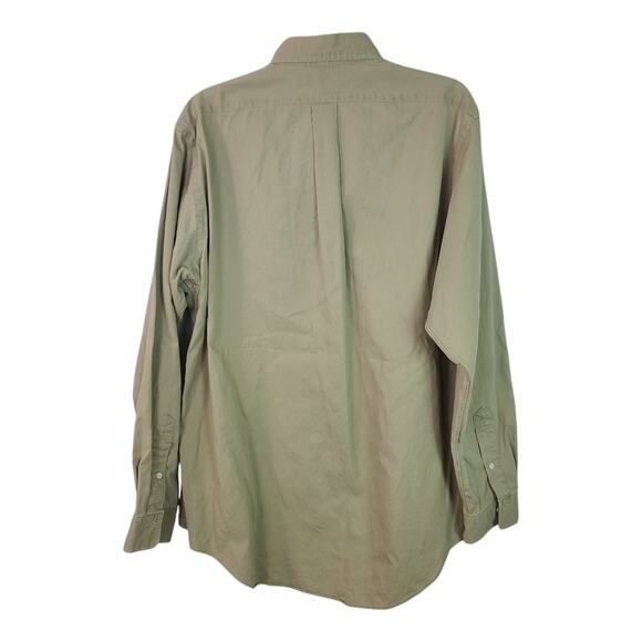 Ralph Lauren Pony Logo Khaki Tan Button Down Long Sleeve Shirt Large - Picture 2 of 3